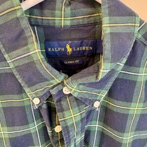 Ralph Lauren Green and Blue Plaid Casual Shirt